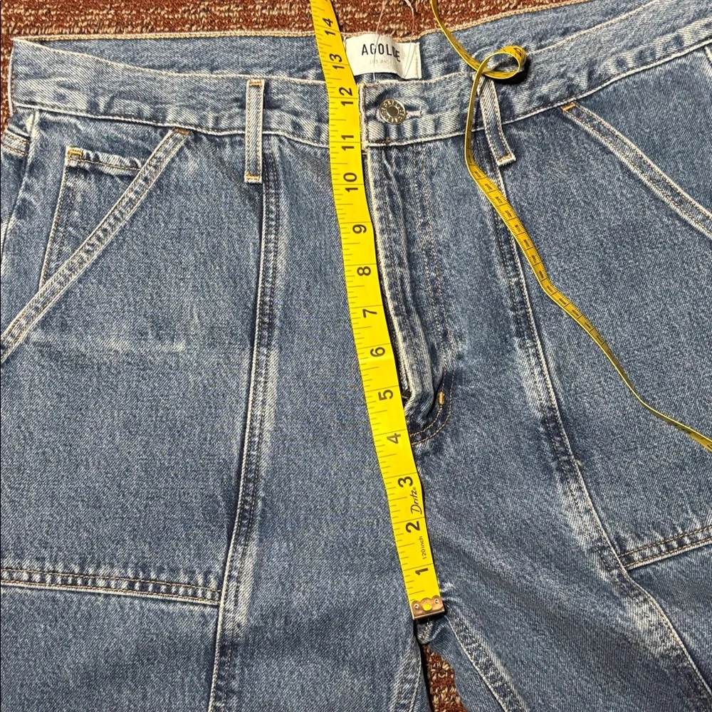 AGOLDE cooper cargo jeans medium wash wide leg baggy jeans size 31 (women’s 12) - Picture 11 of 15